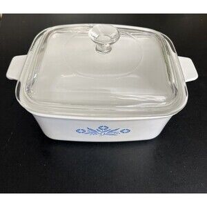 EUC Vintage Corning Ware CORNFLOWER BLUE 1 1/2 QT P-4-B Casserole Dish w/ Lid